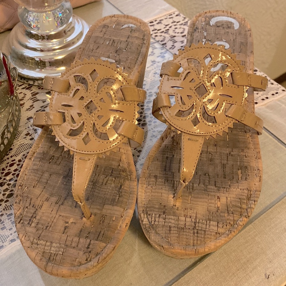 Sam Edelman Tan Cork Wedges 7.5